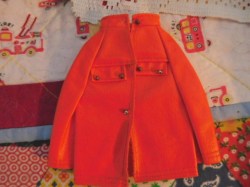 1797 BARBIE THE SKI SCENE 1970 ORANGEY RED VINYL SKI JACKET SOLO